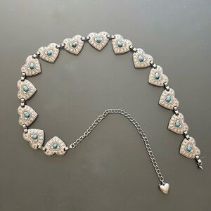 Silver Tone & Turquoise Concho Belt